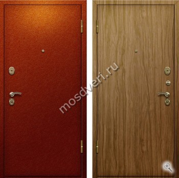 Порошковая красная дверь с отделкой ламинатом внутри - купить от производителя Мосдвери Порошковая красная дверь с отделкой ламинатом внутри