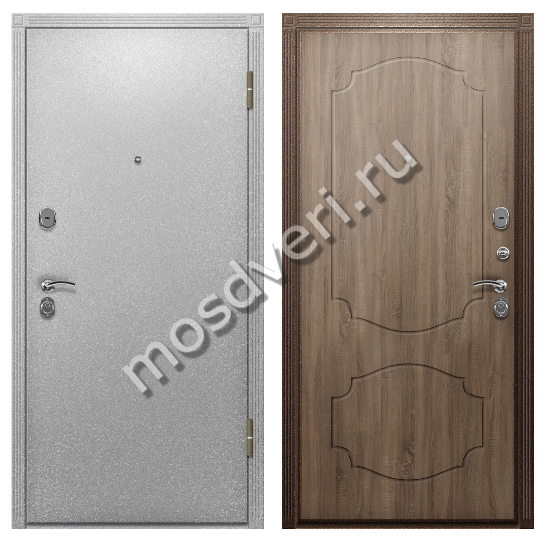Дверь в квартиру с напылением из порошка и МДФ под дуб - купить от производителя Мосдвери Дверь в квартиру с напылением из порошка и МДФ под дуб