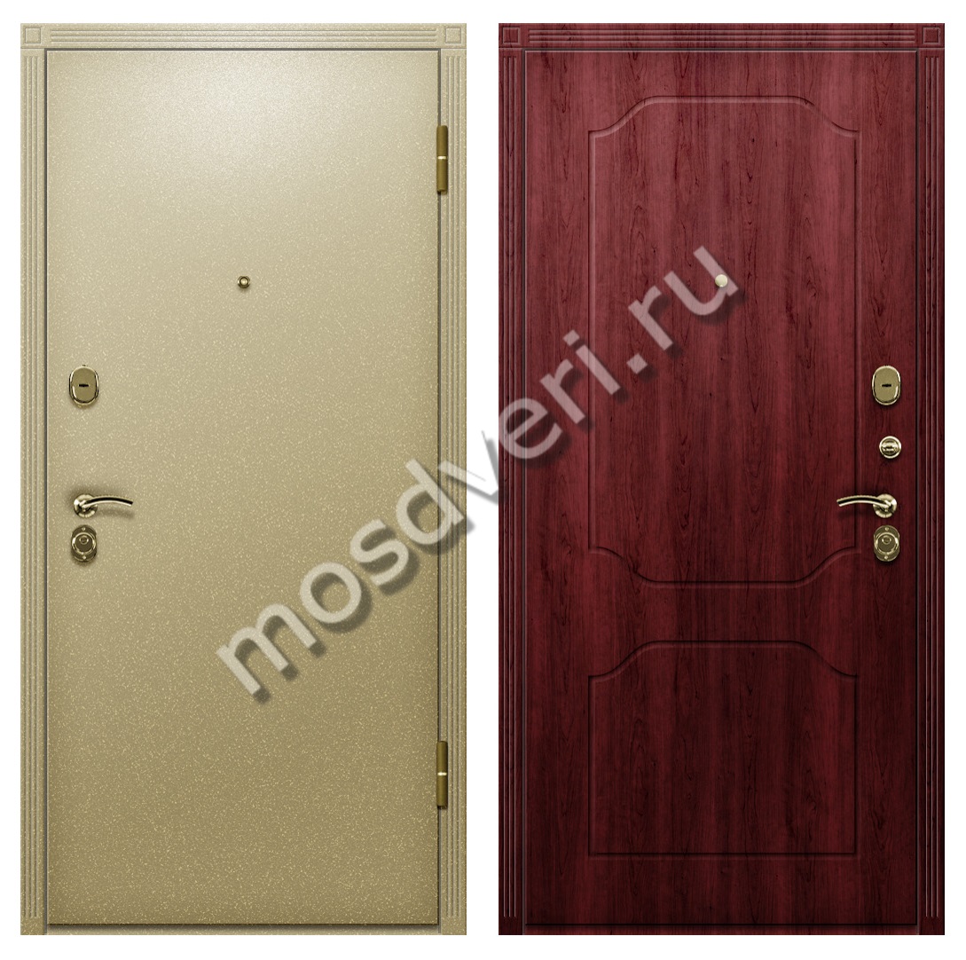 Входная дверь одностворчатая с порошковой окраской и отделкой МДФ под дуб в коттедж - купить от производителя Мосдвери Входная дверь одностворчатая с порошковой окраской и отделкой МДФ под дуб в коттедж