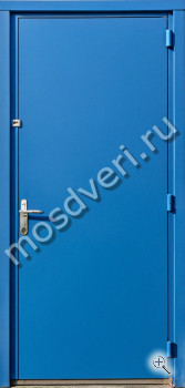 Входная дверь в частный дом глухая синего цвета - купить от производителя Мосдвери Входная дверь в частный дом глухая синего цвета