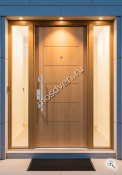 Дверь металлическая входная большая коричневая в дом - купить от производителя Мосдвери Дверь металлическая входная большая коричневая в дом