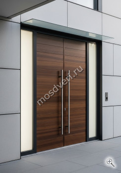 Широкая входная дверь для загородного дома коричневая - купить от производителя Мосдвери Широкая входная дверь для загородного дома коричневая