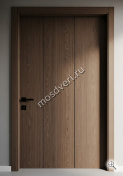 Широкая входная дверь для загородного дома коричневого цвета - купить от производителя Мосдвери Широкая входная дверь для загородного дома коричневого цвета