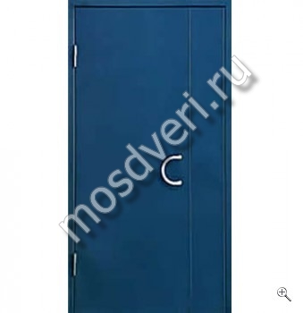 Подъездная дверь с порошковым напылением синего цвета - купить от производителя Мосдвери Подъездная дверь с порошковым напылением синего цвета