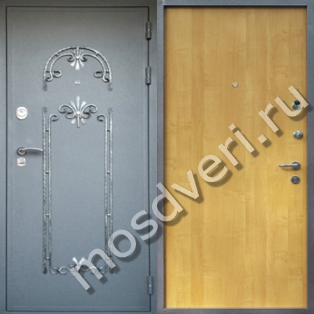 Порошковая дверь с элементами ковки с ламинатом внутри - купить от производителя Мосдвери Порошковая дверь с элементами ковки с ламинатом внутри